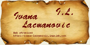 Ivana Lacmanović vizit kartica
